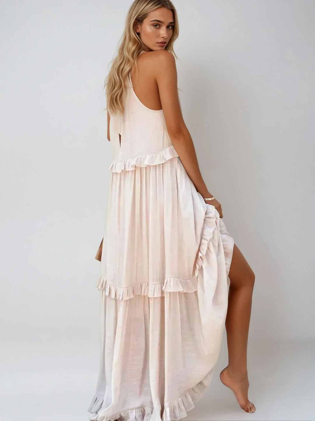 Celeste™ | Halter Ruffle Maxi Dress