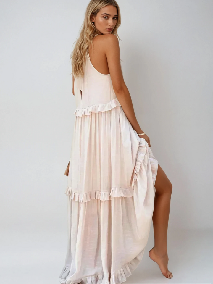 Celeste™ | Halter Ruffle Maxi Dress