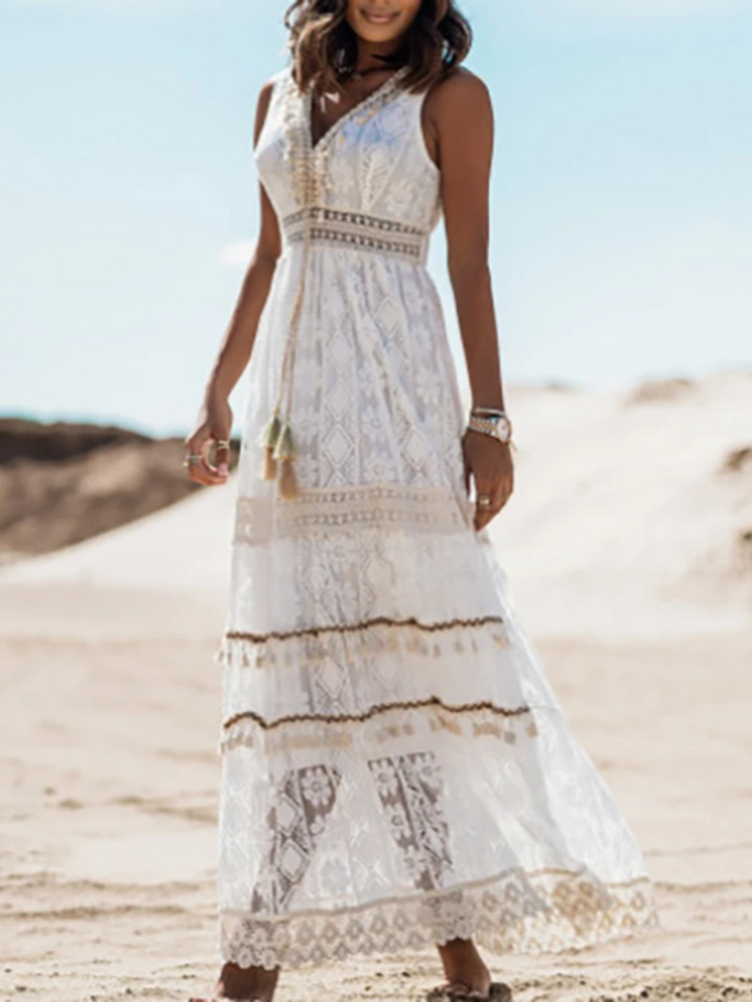 Camille™ | Hollow Lace Maxi Dress