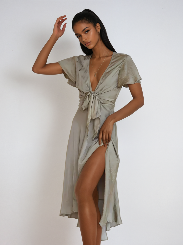 Bianca | Silk Dress with Bow